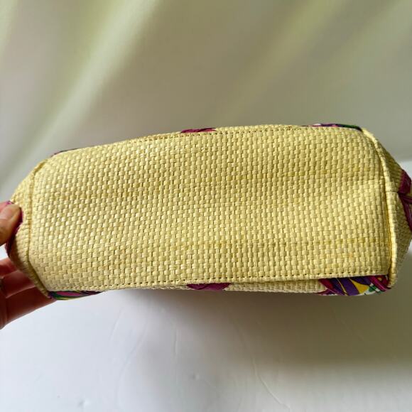 Vera Bradley Viva La Vera Bamboo Handle Straw Purse Medium Tote Handbag Retired - Picture 13 of 13